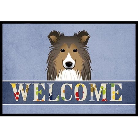 Carolines Treasures BB1428JMAT Sheltie Welcome Indoor & Outdoor Mat; 24 X 36 In.